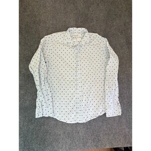 Frank & Eileen Paul Shirt Womens Blue Long Sleeve Button Front Heart Size S